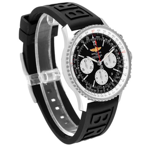 breitling world navitimer rubber band|Breitling watch with rubber strap.